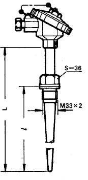WZP-6312A引進(jìn)型固定螺紋錐形保護(hù)管熱電阻